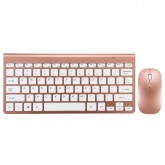 Ultra Thin 2.4GHz Wireless Keyboard and 1200DPI Wireless Ultra Thin Mouse Combo Set with USB Receiver for PC Computer – Light red